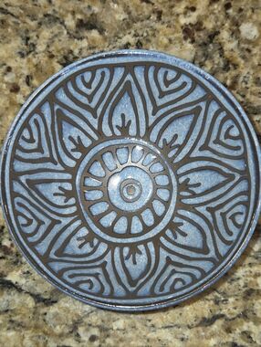 BIA Ooh La La Terrin Bowl Reactive Glaze Western Stoneware 4.5" Sunflower Blue